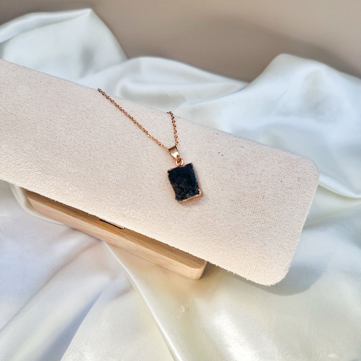 Necklace | Black Druzy