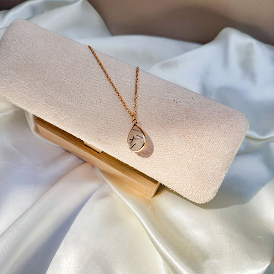 Necklace | Black Rutile in Quartz