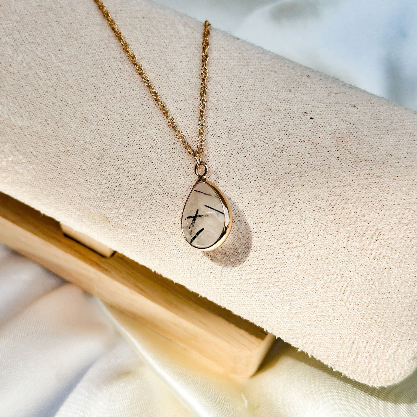 Necklace | Black Rutile in Quartz
