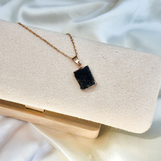Necklace | Black Druzy