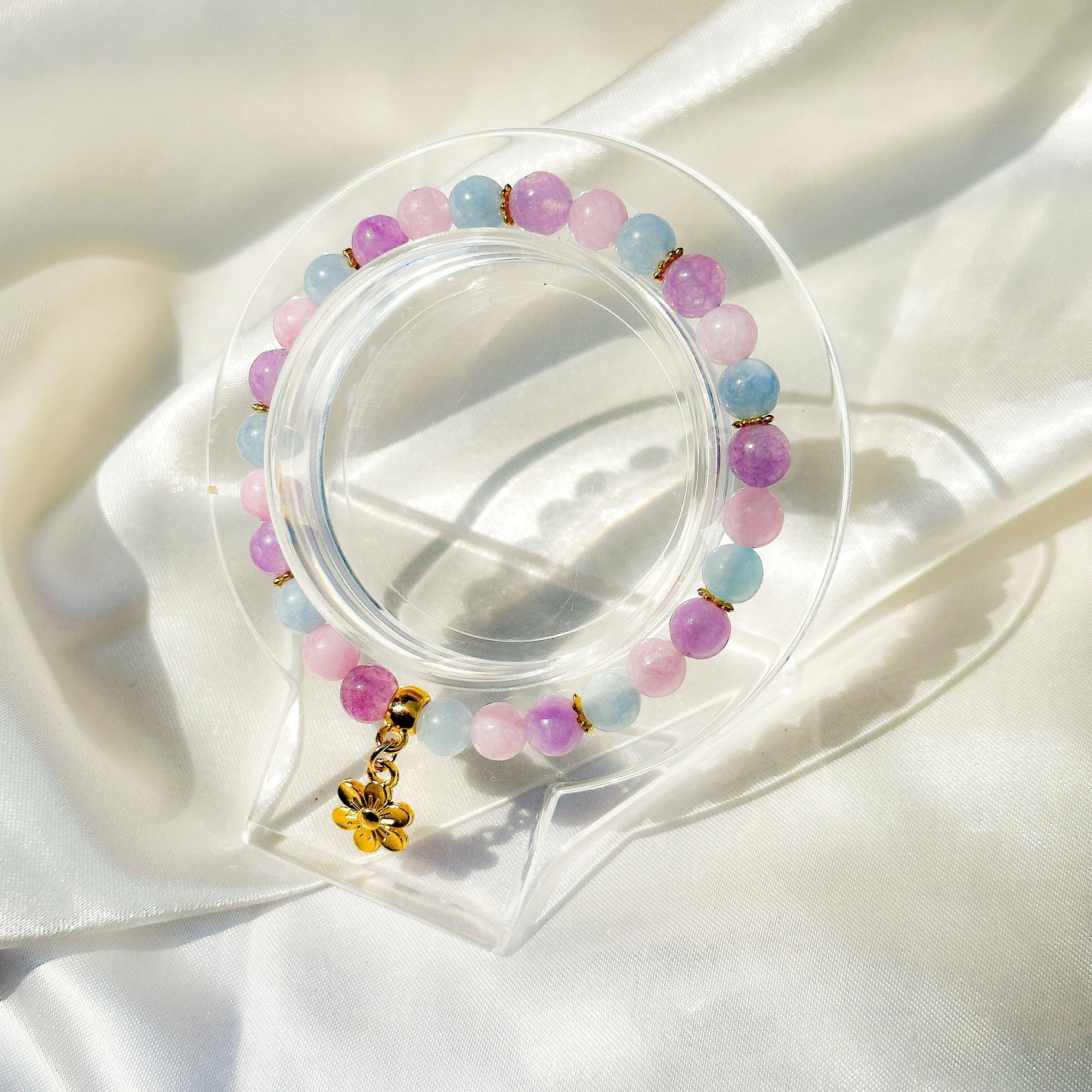 Gemstone Bracelet 6mm | Amazonite with Charm