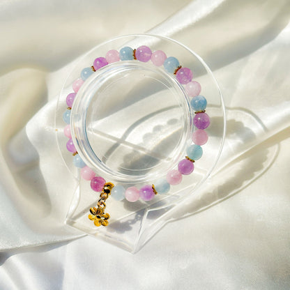 Gemstone Bracelet 6mm | Amazonite with Charm