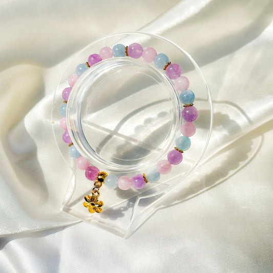 Gemstone Bracelet 6mm | Amazonite with Charm
