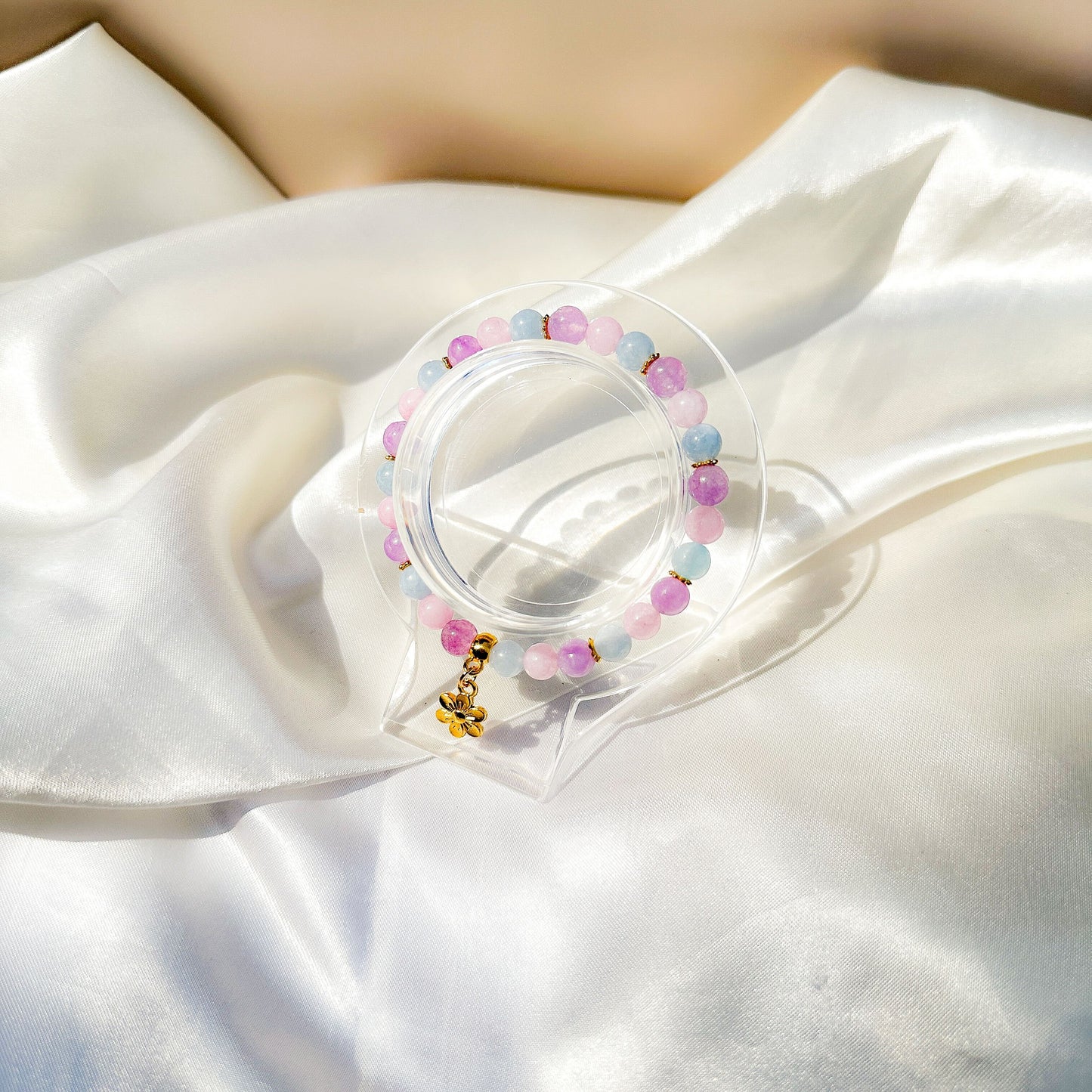 Gemstone Bracelet 6mm | Amazonite with Charm