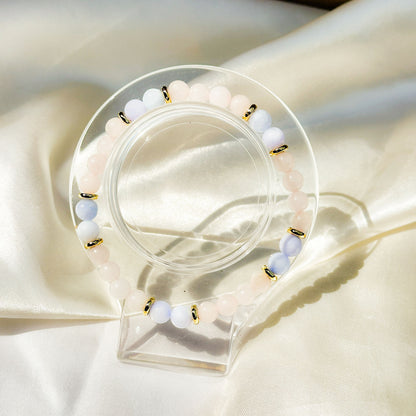 Gemstone Bracelet 6mm | Rosegold & Angelite
