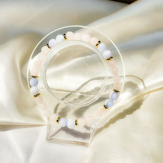 Gemstone Bracelet 6mm | Rosegold & Angelite