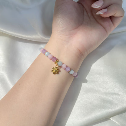 Gemstone Bracelet 6mm | Amazonite with Charm