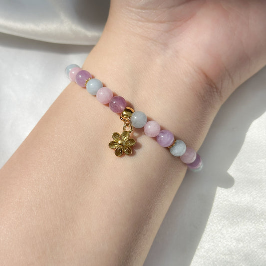 Gemstone Bracelet 6mm | Amazonite with Charm