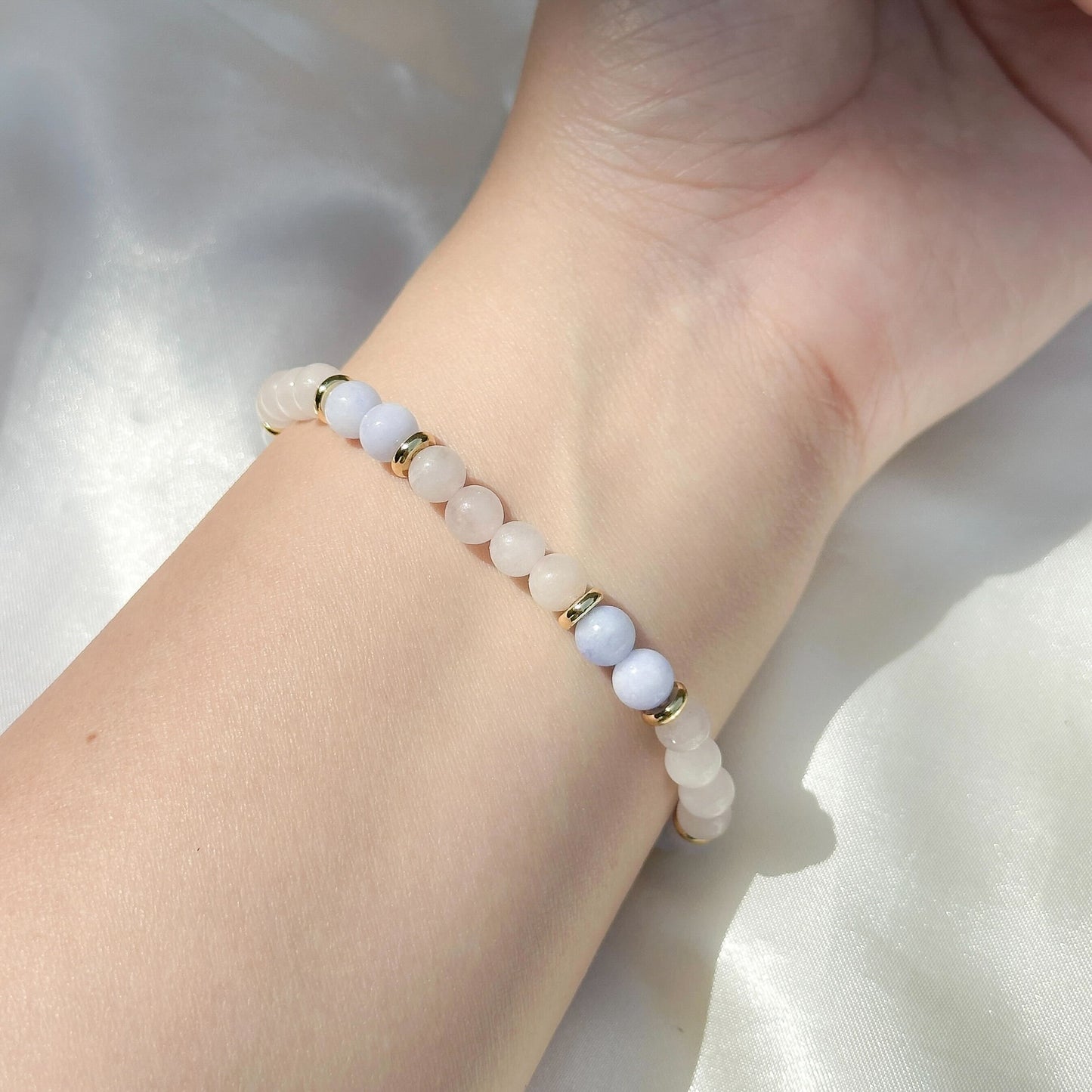 Gemstone Bracelet 6mm | Rosegold & Angelite